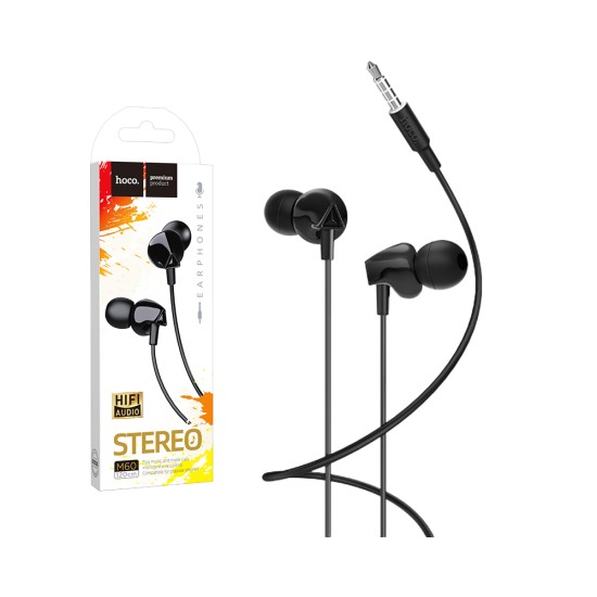 Hoco Universal Earphone M60 Perfect Sound Black Hoco Universal Earphone M60 Perfect Sound Black